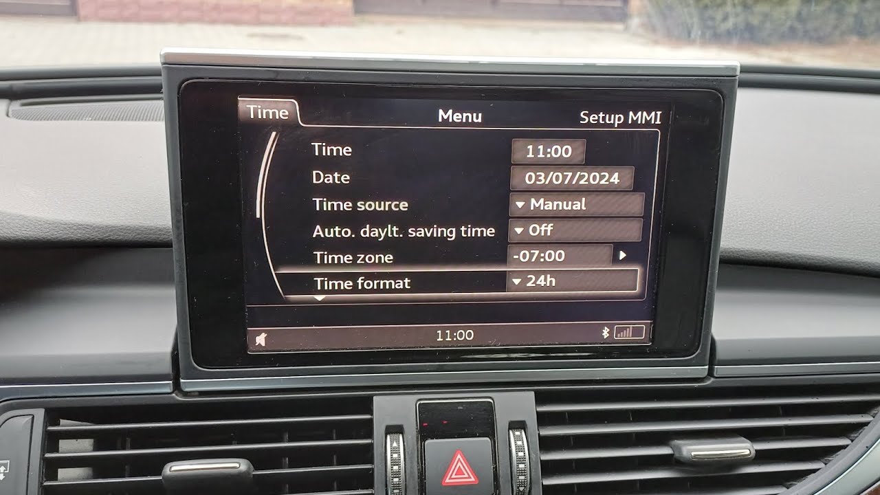 Как выставить время и дату Audi A6 C7