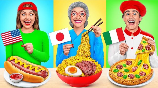 Кулинарный Челлендж: Я против Бабушки | Еда из Разных Стран Мира