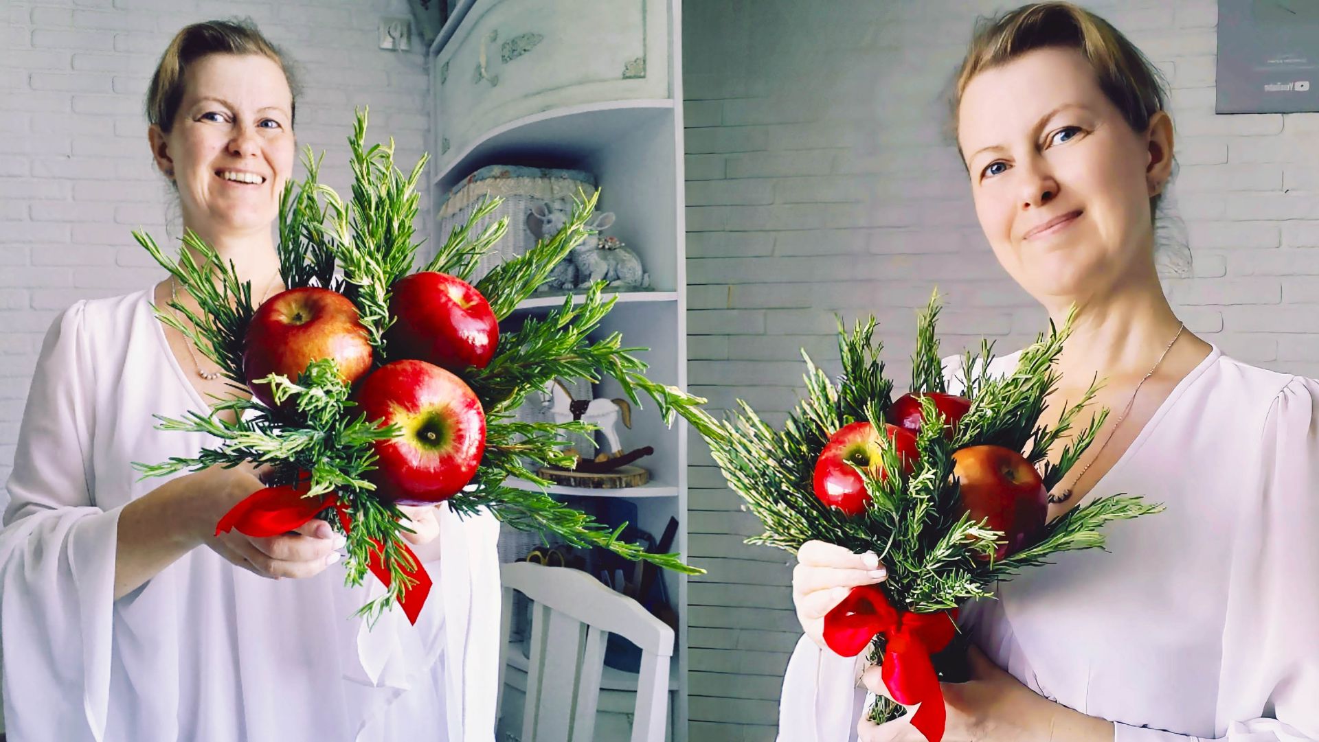 Букет, который можно съесть! 😍 Делаем стильный букет из яблок и зелени