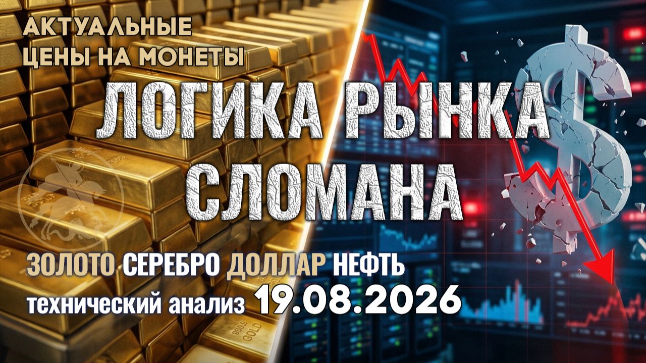 Главный парадокс рынка золота в 2026 году. Анализ рынка золота, серебра, нефти, доллара 19.08.2026 г