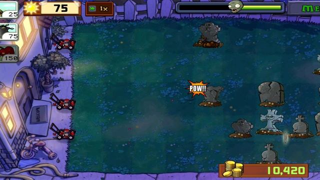 Plants Vs Zombies:Прохождение мини-игры ночь
