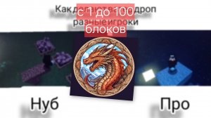 DimaDragon делает вотер дроб с 1 блок до 100 блоков