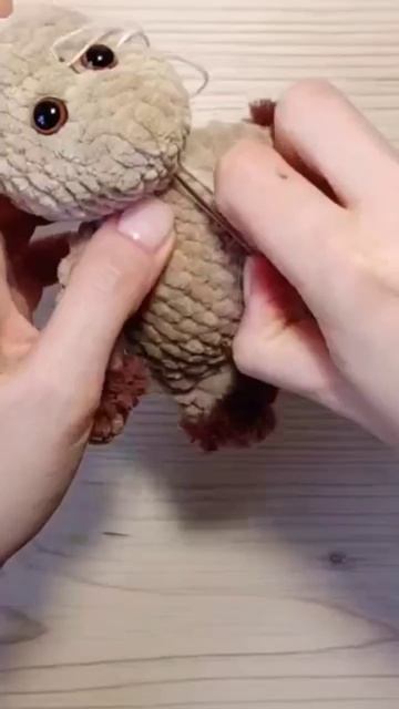 Утяжка глаз у вязаной игрушки
