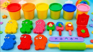 Мультики для детей. Радужные мороженки из пластилина PlayDoh🌈. Мультики залипалки для малышей