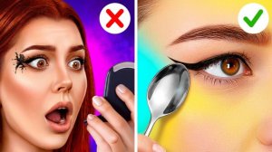Крутые лайфхаки и хитрости для макияжа! 💄✨ Идеальные стрелки за 5 секунд