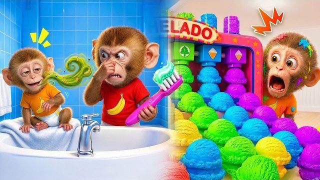 Микс - Песня о мороженом + Пора чистить зубы! | Baby Monkey Видео плюс Детские Стишки