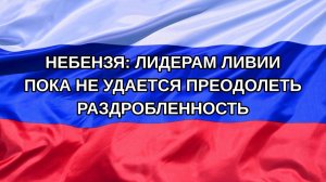 |Н. РФ| Небензя: лидерам Ливии пока не удается преодолеть раздробленность