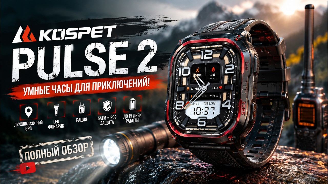 KOSPET PULSE 2 — ОБЗОР: AMOLED, GPS, рация, фонарик и 15 дней работы