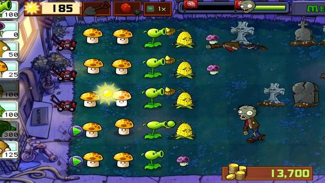 Plants Vs Zombies:Прохождение 8 уровня ночи