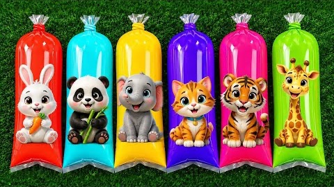🍿 MENEMUKAN : Hewan Lucu Warna-warni Jerapah, Ikan, Panda, Kelinci, Badak, Harimau, Zebra, Macan