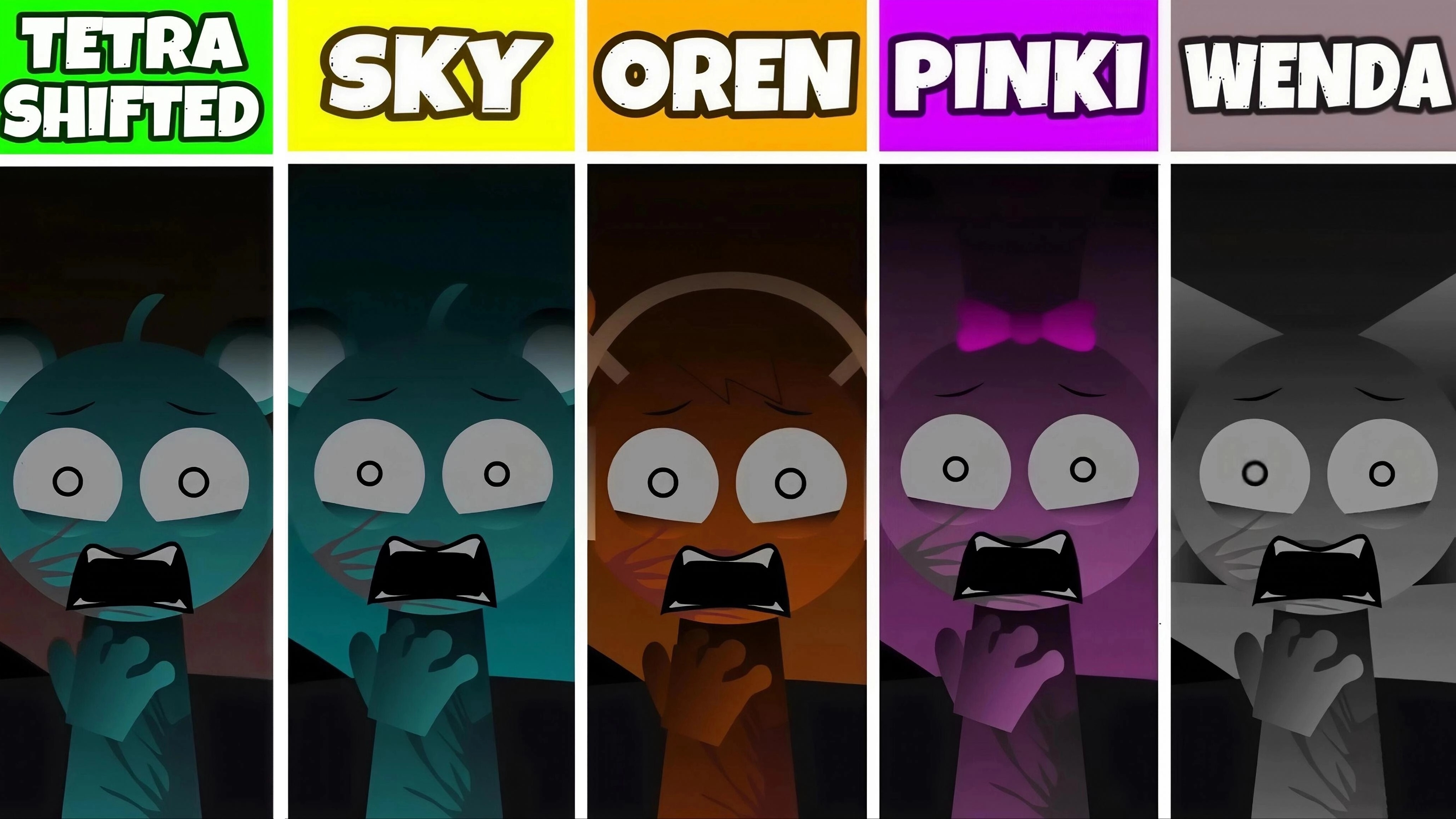 спрунки Sprunki но Sky, Oren, Pinki и Wenda повторяют 🔁 за Tetra-shifted 🔥