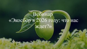 Вебинар «Экосбор в 2026 году: что нас ждет?»