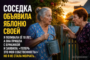Соседка потребовала убрать яблоню с моего участка