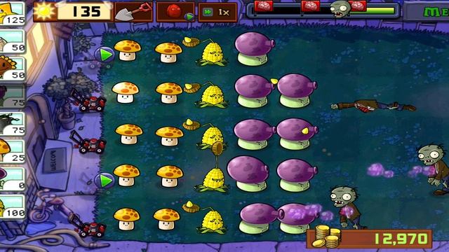 Plants Vs Zombies:Прохождение 7 уровня ночи