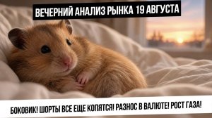 Вечерний анализ рынка 19 августа. Рост рынка! Шорты копятся! Разнос в валюте! Газ растет!