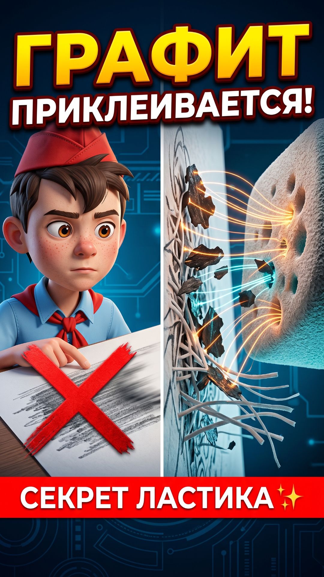 Как НА САМОМ ДЕЛЕ стирает ластик? Секрет липкой ловушки! ✏️🧼