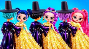 Huntrix и Saja Boys в золотом и бриллиантовом самолёте! DIY-поделки для K-Pop Охотниц на Демонов!