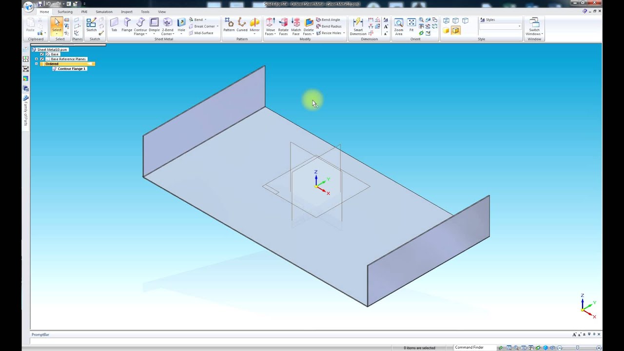 Solid Edge ST4 - листовой металл. Урок 3 Интерфейс, перемещение в пространстве.