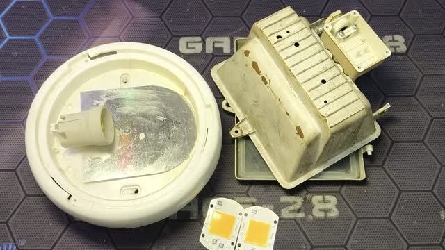 ПЕРЕДЕЛКА ПРОЖЕКТОРОВ И СВЕТИЛЬНИКОВ В СВЕТОДИОДНЫЕ ИЗ ЛАМП НАКАЛИВАНИЯ МОДУЛЬ LEDS ALIEXPRESS 220В