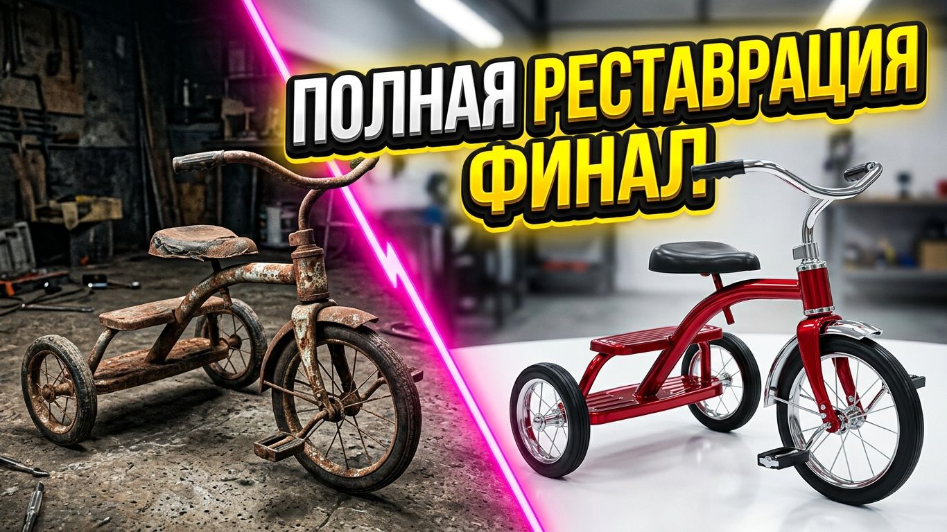 🚲 ФИНАЛ: Потрясающая реставрация винтажного детского велосипеда (Часть 2) 🏆