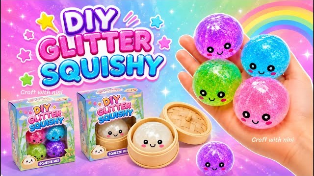 🍿 How To Make Viral Dumpling Squishy At Home /diy Glitter Squishy Easy / Tiktok Crafts Art