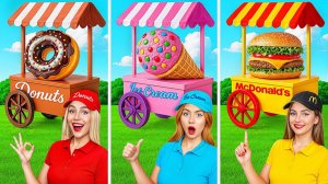 Домики Одного Цвета Челлендж _ Сладости vs Шоколад vs Фастфуд