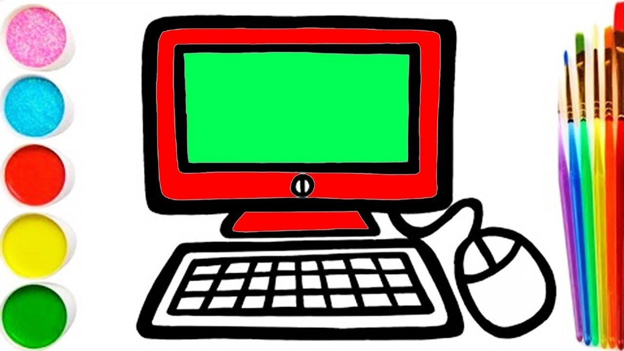 Drawing Computer With Kids Song | Bolalar Uchun Kompyuter Rasm Chizish | Рисование Ноутбук для детей