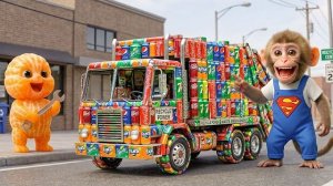 Милая обезьянка Моно смастерила мусоровоз из вторсырья и получила особую награду