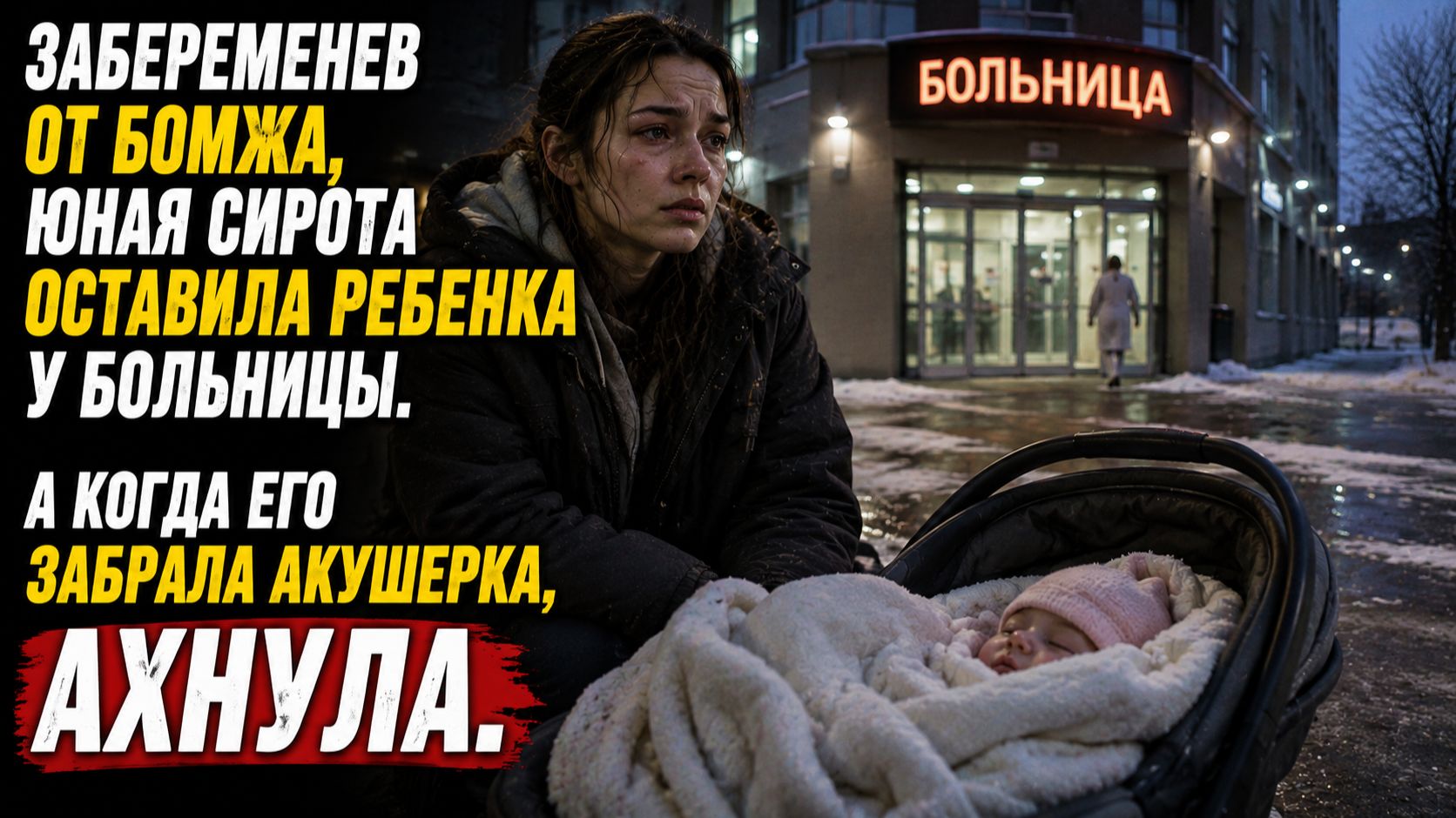 Забеременев от БОМЖА, юная СИРОТА оставила ребенка у БОЛЬНИЦЫ. А когда его забрала АКУШЕРКА, ахнула.