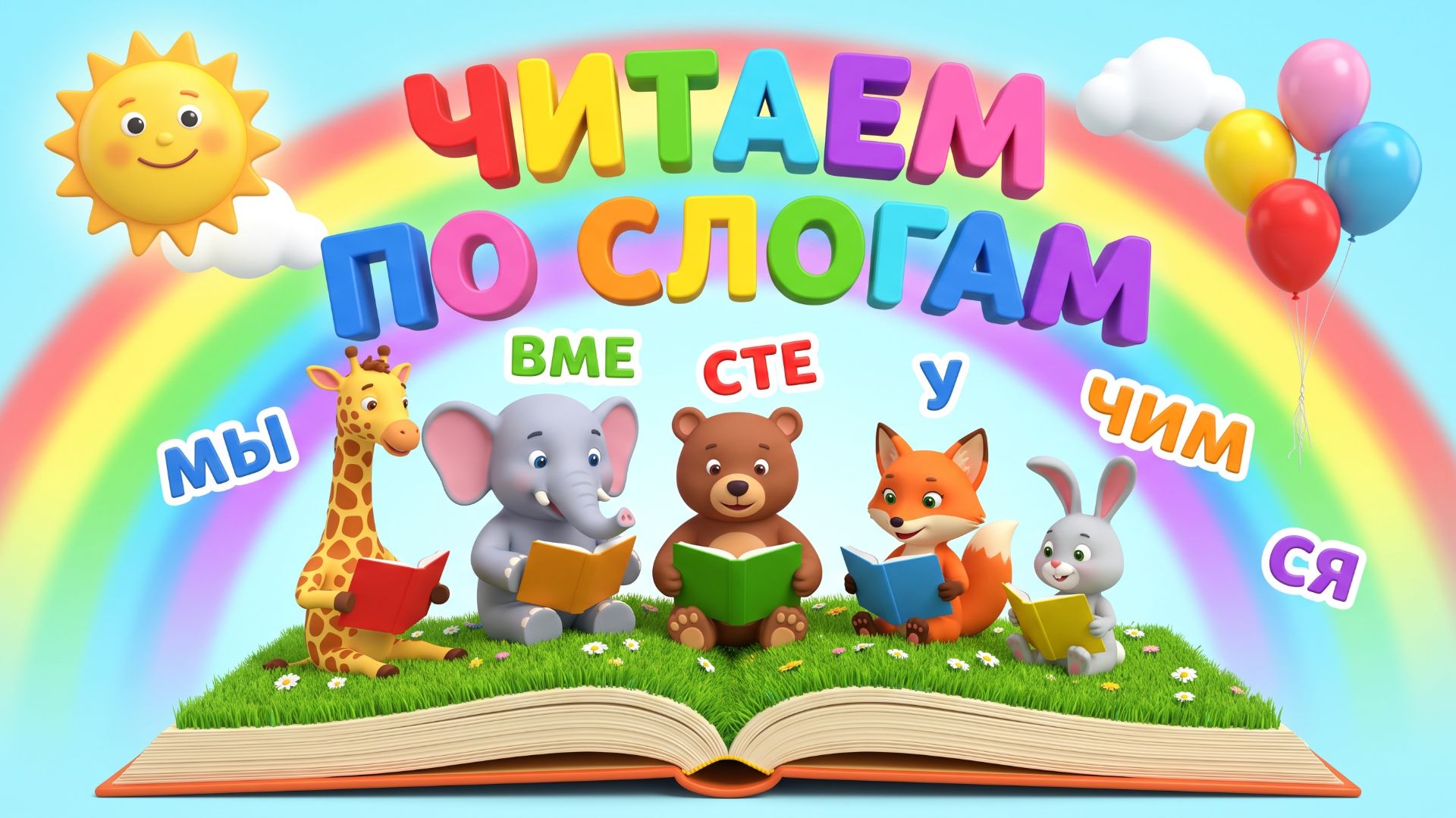 Учимся читать по слогам - как научить читать ркбенка-Мультик для детей