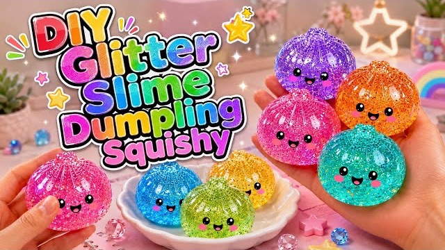 🍿 How To Make Viral Dumpling Slime Squishy At Home /diy Glitter Squishy Easy / Tiktok Crafts Art