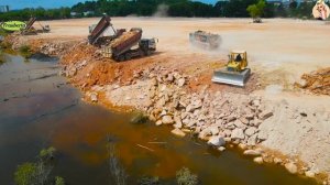 Строительство, засыпка водного канала
