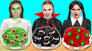 Кулинарный Челлендж# Уэнсдей vs Вампир vs Зомби # Смешные Моменты от Fun Challenge