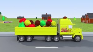 Мультики для детей Экскаватор с грузовиками, развозящими леденцы и конфеты, для детей