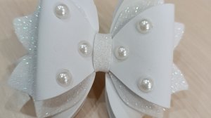 Белый бант 🎀 из фоамирана своими руками