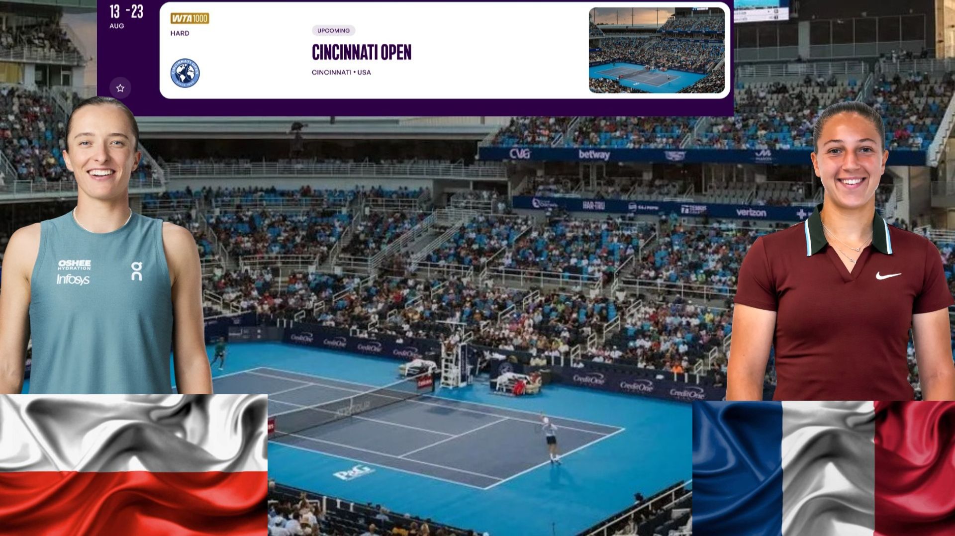 19/8/26 ⏰18:00 (7) 🇵🇱Ига Швентек - 🇨🇵Диан Парри/🏆WTA1000 🇺🇸Цинциннати. 4-й круг