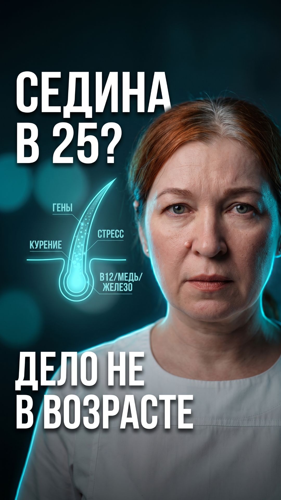 Седина в 25 — это не старость 🧬