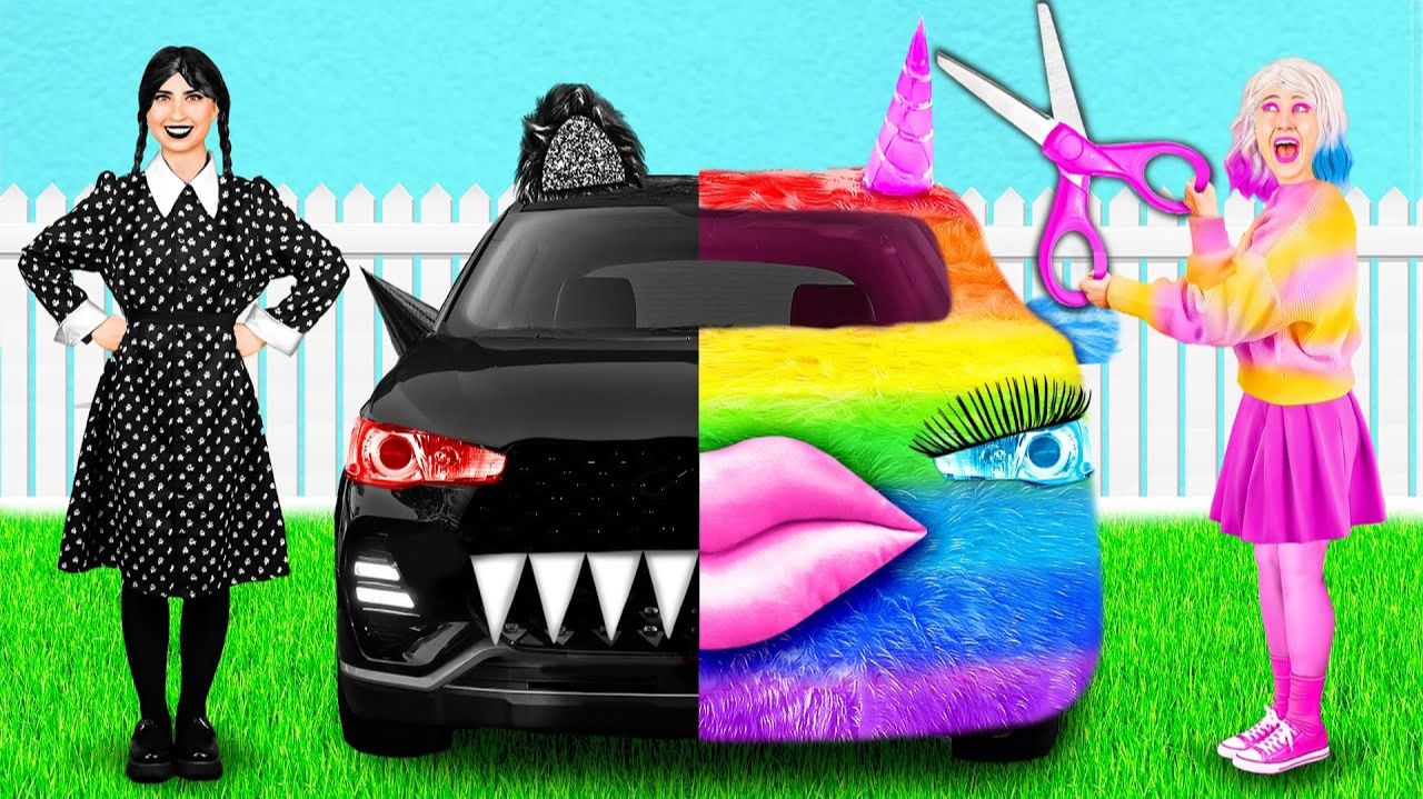 Радужная машина Vs Черная машина Челлендж # Смешные Ситуации и Неудачи от Fun Challenge