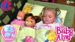 ✔ Nenuco and Alive. Ярослава укладывает своих кукол спать   Dolls are going to bed with Ya