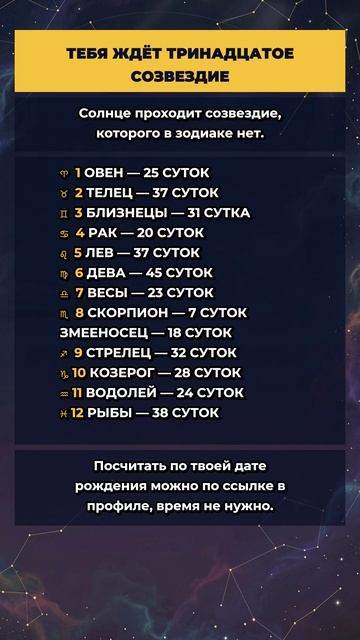 ТЕБЯ ЖДЁТ ТРИНАДЦАТОЕ СОЗВЕЗДИЕ