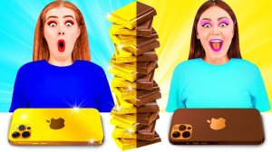 Челлендж. Шоколадная Еда vs Настоящая Еда # Кулинарная Битва с Едой от Fun Challenge