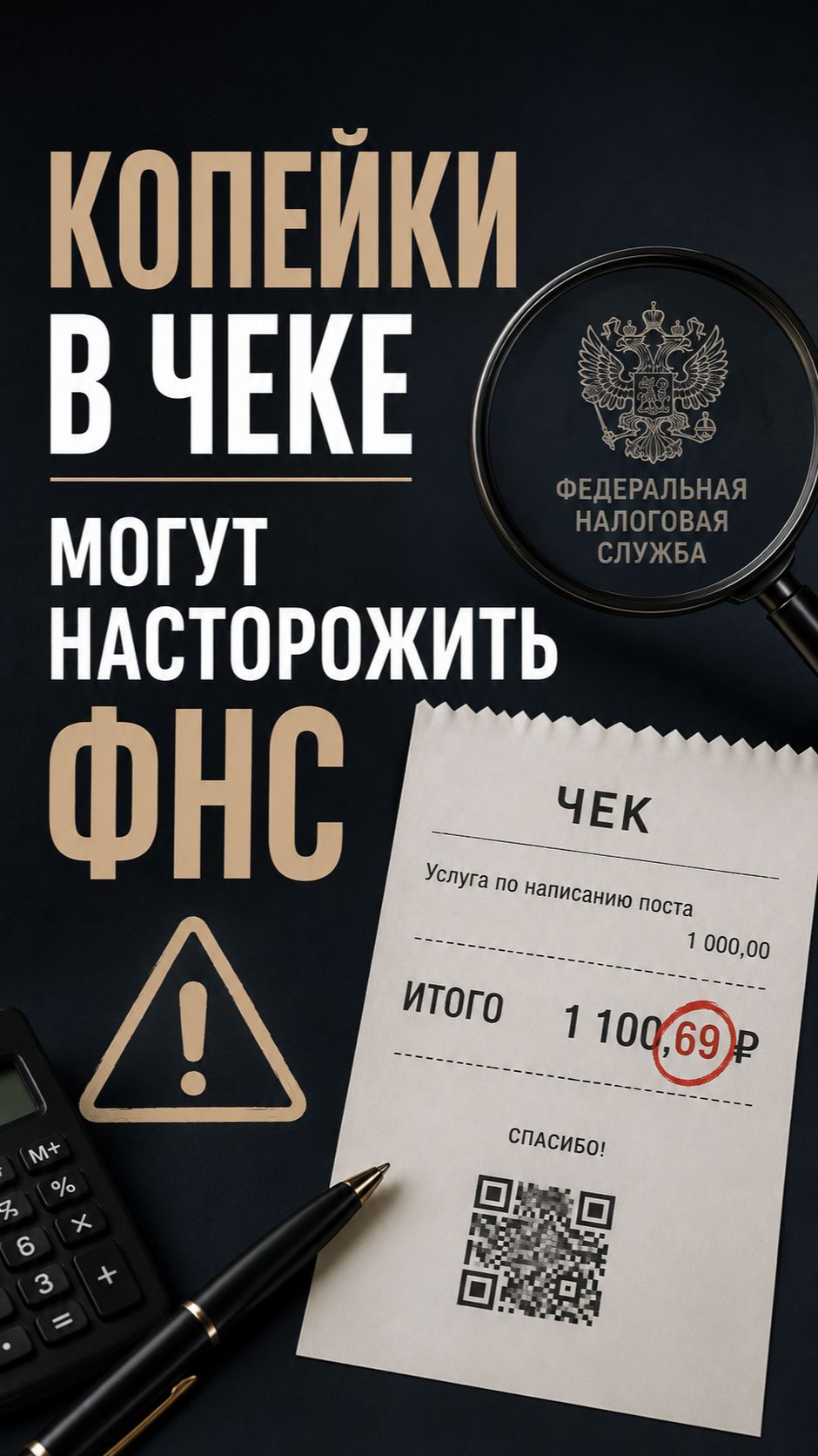 Копейки в чеке могут насторожить ФНС
