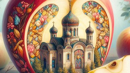 С Преображением Господним и Яблочным Спасом! Праздничная открытка с тёплыми пожеланиями 🙏🍎