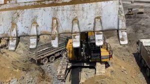 Caterpillar 6015B Excavator Loading Overburden On Trucks - Sotiriadis Mining Works [720p]