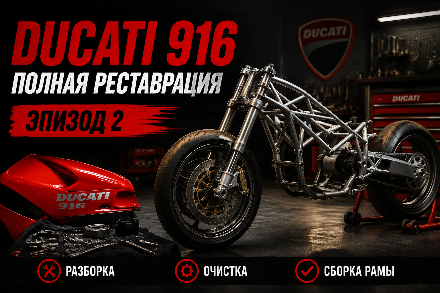 Полная реставрация Ducati 916 Superbike — эпизод 2