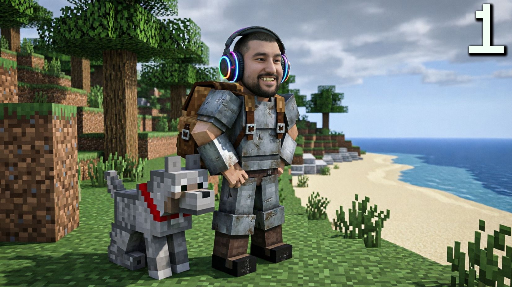 Начало и пёсик Гирос. Minecraft (1-я серия)