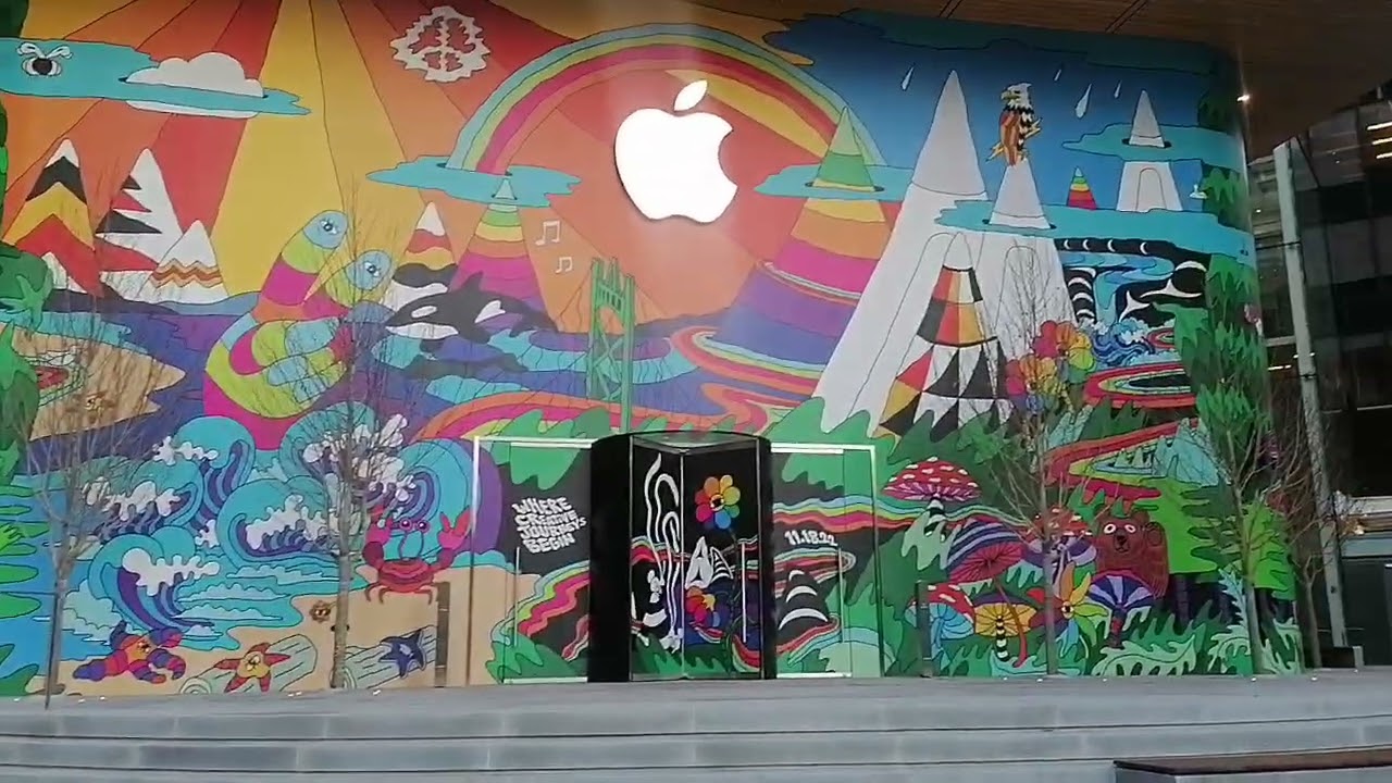 🇨🇦 Canada Vancouver Открытие магазина #apple Большой баннер реклама #2023