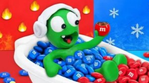 Пластилиновый зеленый инопланетянин мультфильм для детей