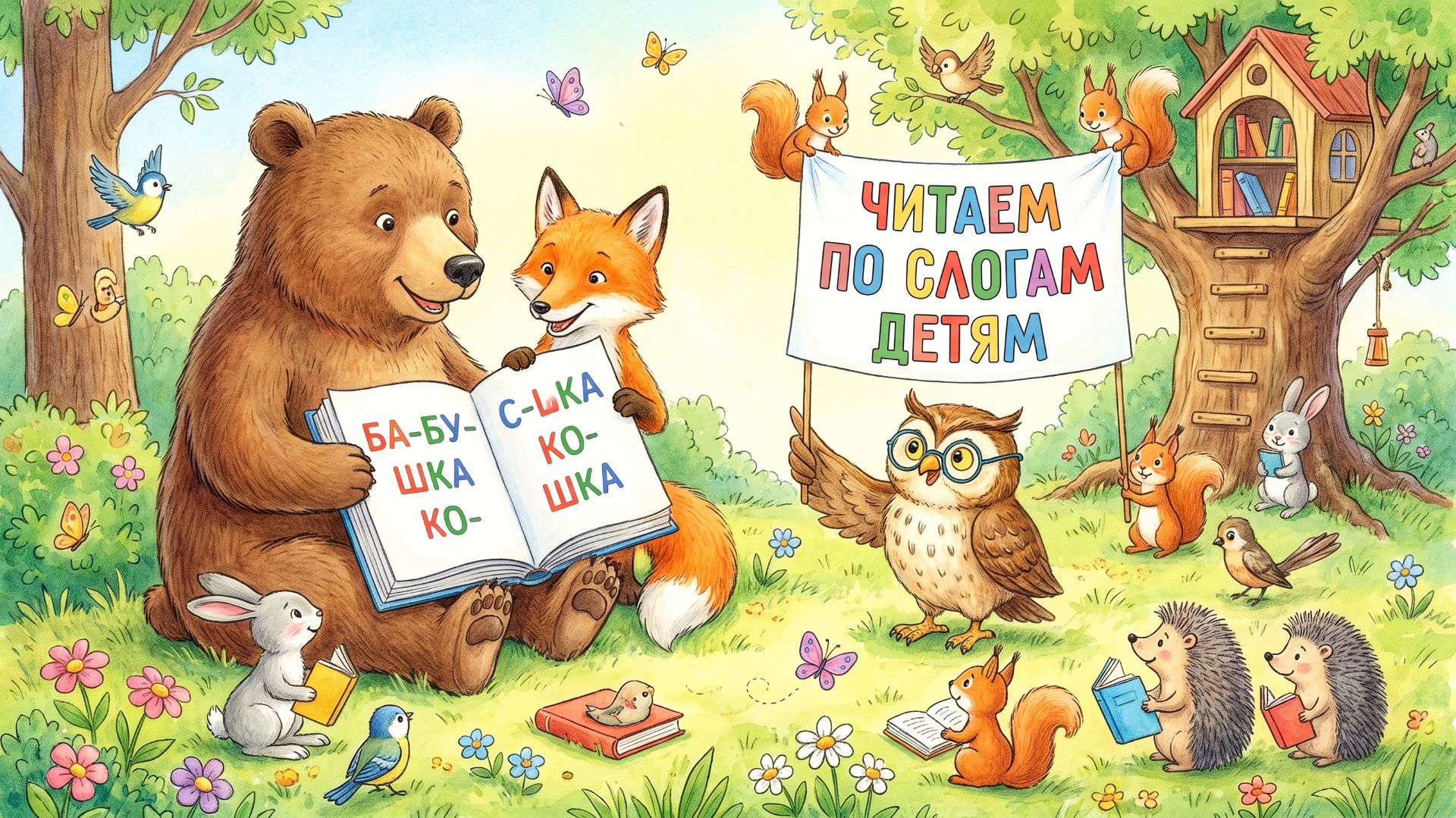 Учимся читать по слогам - как научить читать ркбенка-Мультик для детей