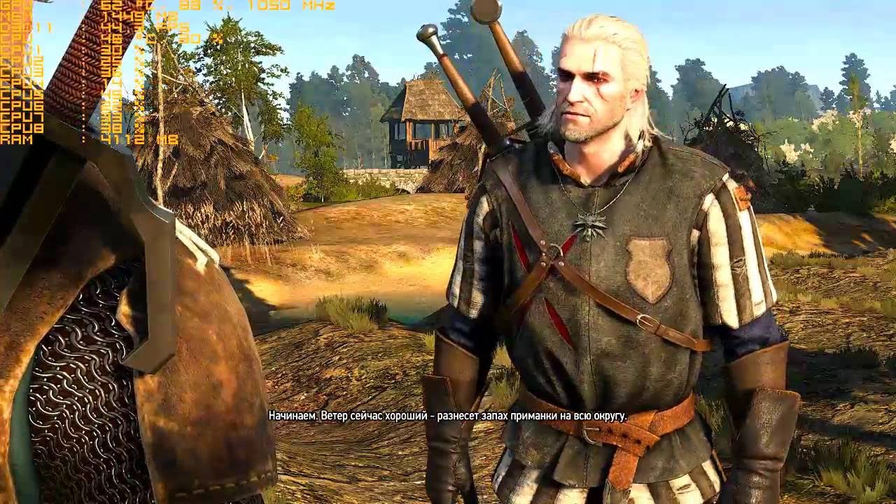 Game Test (msi Afterburner) The Witcher 3/Ведьмак 3/fullhd  - R7 370 Asus Strix 2gb, I7 3770k